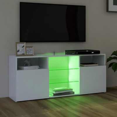 vidaXL TV skříňka s LED osvětlením bílá 120 x 30 x 50 cm