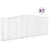vidaXL Klenut&eacute; gabionov&eacute; ko&scaron;e 7 ks 400x30x140/160cm pozinkovan&eacute; železo