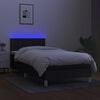 vidaXL Box spring postel s matrac&iacute; a LED čern&aacute; 90x190 cm textil