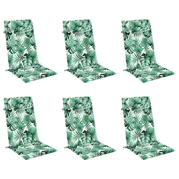 vidaXL Podu&scaron;ky na židli s vysok&yacute;m opěradlem 6 ks vzor listů oxford