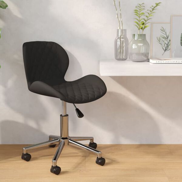 vidaXL Otočn&aacute; j&iacute;deln&iacute; židle čern&aacute; samet