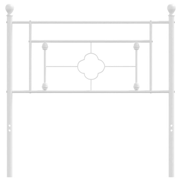 vidaXL Kovov&eacute; n&aacute;hradn&iacute; čelo postele b&iacute;l&eacute; 90 cm