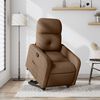 vidaXL Zvedací polohovací křeslo hnědé textil