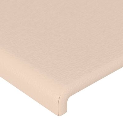 vidaXL Čelo postele s LED cappuccino 93 x 16 x 78/88 cm umělá kůže