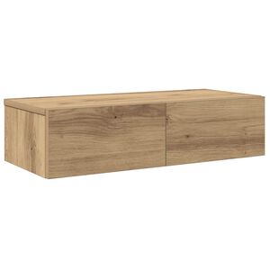 vidaXL N&aacute;stěnn&aacute; police se z&aacute;suvkami dub artisan 60x26,5x15 cm kompozit