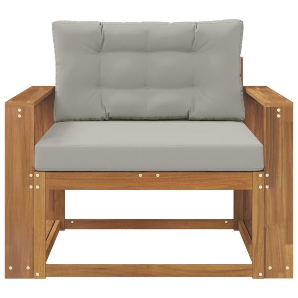 vidaXL Venkovn&iacute; středn&iacute; pohovka Masivn&iacute; ak&aacute;tov&eacute; dřevo Př&iacute;rodn&iacute;