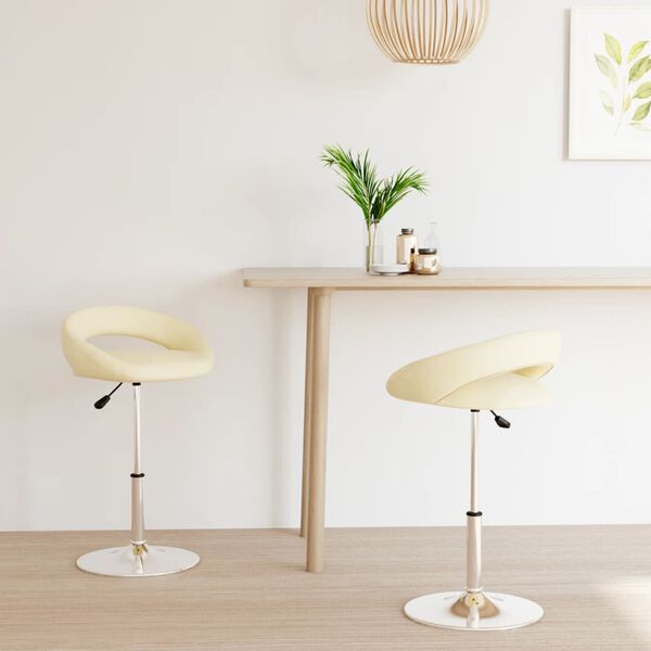 vidaXL Otočn&eacute; j&iacute;deln&iacute; židle 2 ks kr&eacute;mov&eacute; uměl&aacute; kůže