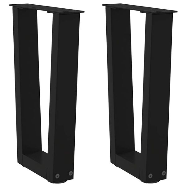 vidaXL Nohy konferenčn&iacute;ho stolku ve tvaru V, 2 ks, čern&eacute;, 28 x (42-43,3) cm, ocel