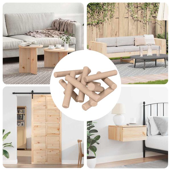 vidaXL Dřevěn&eacute; kol&iacute;ky 12 pcs Hněd&aacute; &Oslash;6 x 40 mm masivn&iacute; dřevo