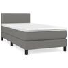 vidaXL Box spring postel s matrac&iacute; tmavě &scaron;ed&aacute; 80 x 200 cm textil