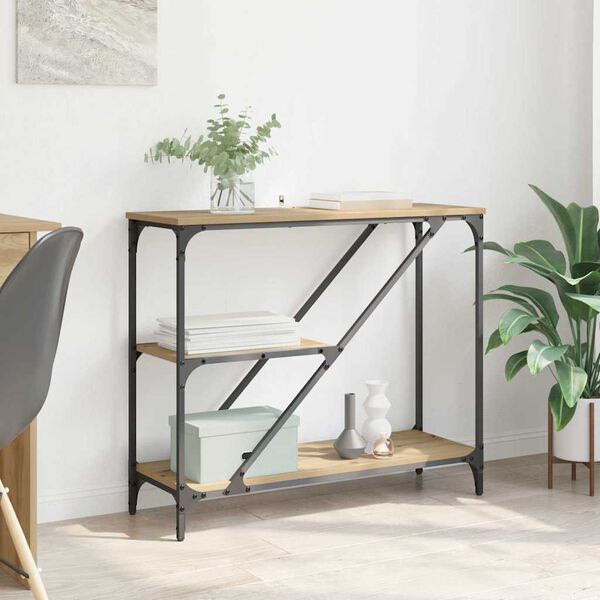 vidaXL Konzolov&yacute; stolek Artisanov&yacute; dub 88,5 x 30 x 75 cm