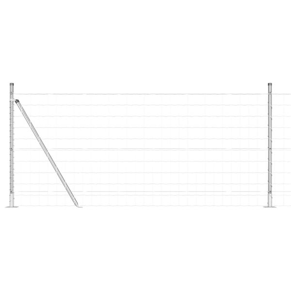 vidaXL Plot s sloupkem Stř&iacute;brn&aacute; 0,8 x 25 m Ocel