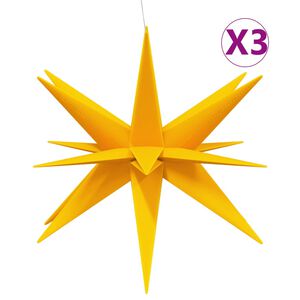 vidaXL Sv&iacute;t&iacute;c&iacute; v&aacute;nočn&iacute; hvězdy s LED 3 ks skl&aacute;dac&iacute; žlut&eacute; 100 cm