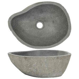 vidaXL Umyvadlo ř&iacute;čn&iacute; k&aacute;men ov&aacute;ln&eacute; (37&ndash;46) x (29&ndash;36) cm