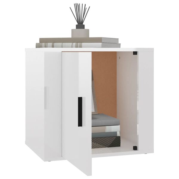 vidaXL Noční stolek bílý s vysokým leskem 50 x 39 x 47 cm