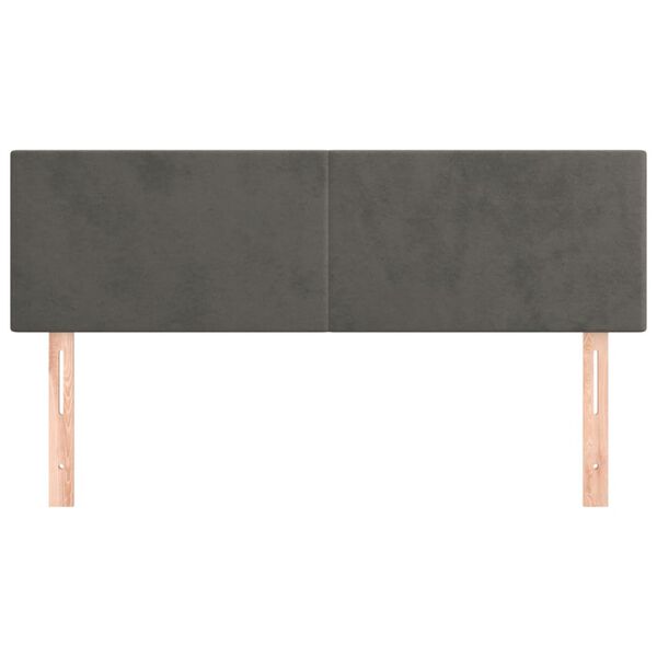 vidaXL Čela postele 2 ks tmavě &scaron;ed&aacute; 72 x 5 x 78/88 cm samet