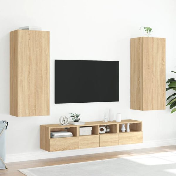 vidaXL N&aacute;stěnn&aacute; TV skř&iacute;ňka dub sonoma 40,5x30x102 cm kompozitn&iacute; dřevo