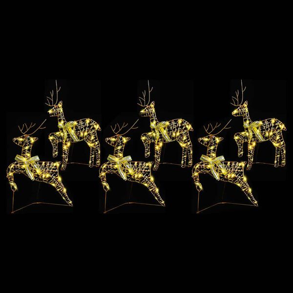 vidaXL LED sobi s 180 LED diodami 6 pcs Zlatá PET