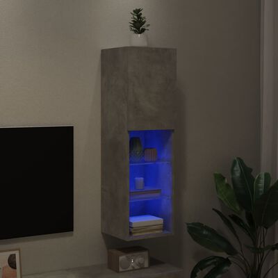 vidaXL TV skříňka s LED osvětlením betonově šedá 30,5 x 30 x 102 cm