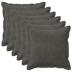 vidaXL Povlak na pol&scaron;t&aacute;ř 6 pcs HOUTEN Tmavě &scaron;ed&aacute; 30 x 30 cm Samet