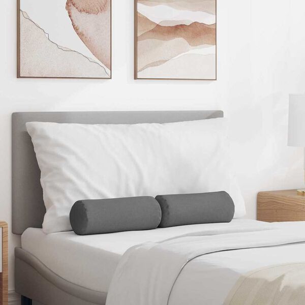 vidaXL Pol&scaron;t&aacute;ře 2 pcs Tmavě &scaron;ed&aacute; &Oslash; 15 x 40 cm textil