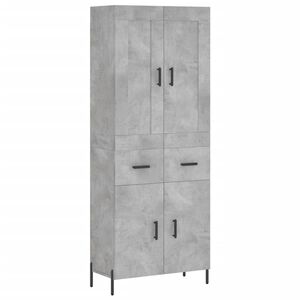 vidaXL Skř&iacute;ň highboard betonově &scaron;ed&aacute; 69,5x34x180 cm kompozitn&iacute; dřevo