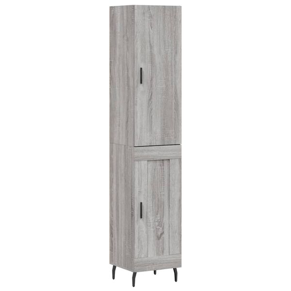 vidaXL Skř&iacute;ň highboard &scaron;ed&aacute; sonoma 34,5 x 34 x 180 cm kompozitn&iacute; dřevo