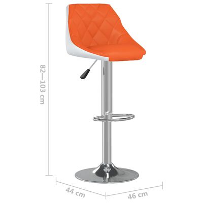 vidaXL Barová židle oranžovo-bílá umělá kůže
