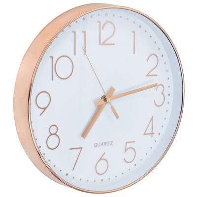 vidaXL Nástěnné hodiny 30 cm růžově zlaté