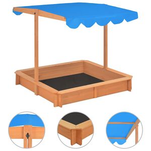 vidaXL P&iacute;skovi&scaron;tě s nastavitelnou stř&iacute;&scaron;kou jedlov&eacute; dřevo 115x115x115cm