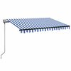 vidaXL Automatick&aacute; mark&yacute;za LED a senzor větru 350 x 250 cm modrob&iacute;l&aacute;