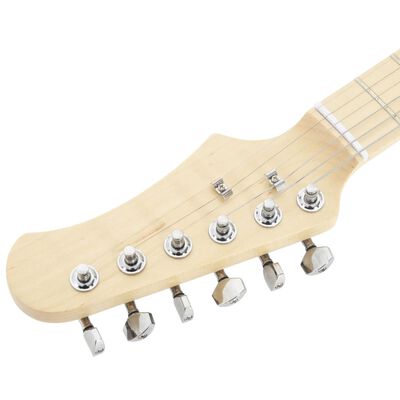 vidaXL Elektrická kytara pro děti s obalem hnědá a bílá 3/4 30"