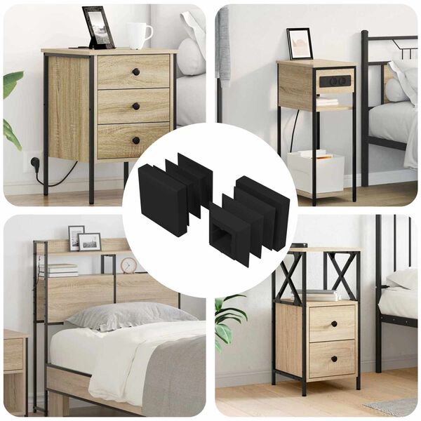 vidaXL Koncov&eacute; z&aacute;tky 2 pcs Čern&aacute; 15 x 15 x 15 mm PP