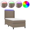 vidaXL Box spring postel s matrac&iacute; a LED taupe 100x200 cm textil