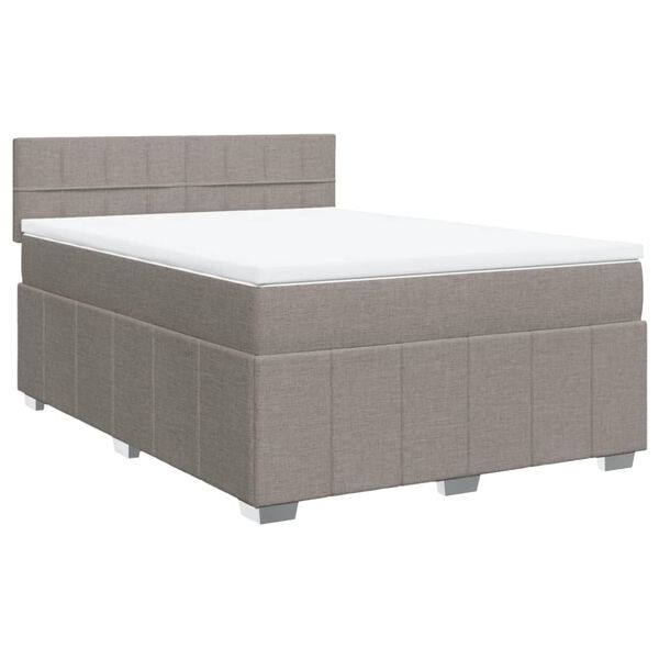 vidaXL Box spring postel s matrac&iacute; taupe 140x190 cm textil