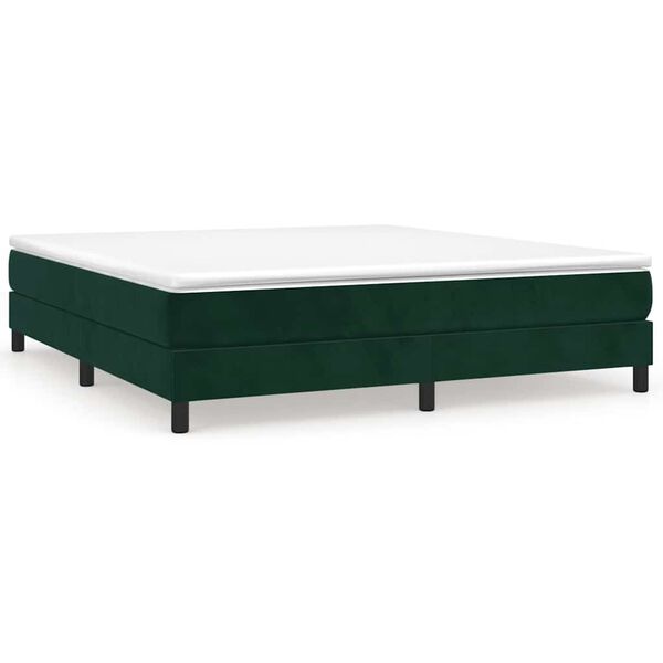 vidaXL Box spring postel s matrac&iacute; tmavě zelen&aacute; 160x200 cm samet