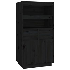 vidaXL Skř&iacute;ň highboard čern&aacute; 60 x 40 x 116,5 cm masivn&iacute; borov&eacute; dřevo