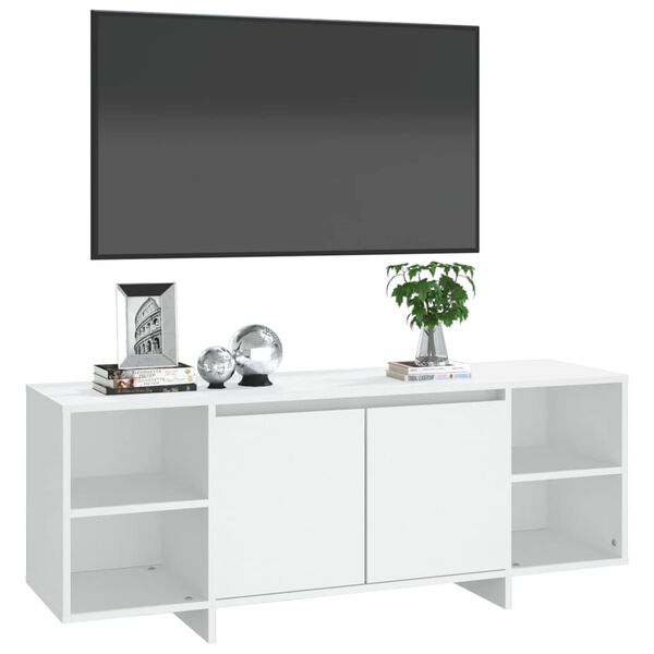 vidaXL TV stolek b&iacute;l&yacute; 130 x 35 x 50 cm dřevotř&iacute;ska