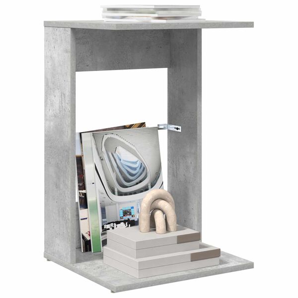 vidaXL Bočn&iacute; stůl Betonově &scaron;ed&aacute; 40 x 38 x 62,5 cm kompozitn&iacute; dřevo