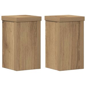 vidaXL Stojany na rostliny 2 ks dub artisan 10 x 10 x 18 cm kompozit