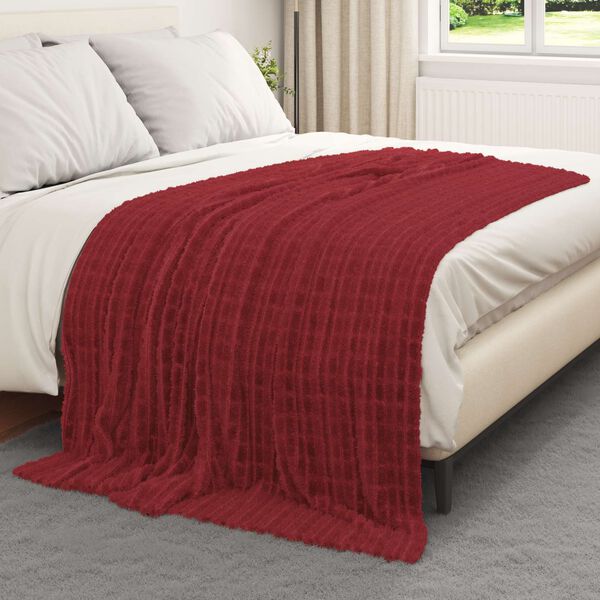 vidaXL Plažov&aacute; deka Bordeaux červen&aacute; 200 x 150 cm Fleece