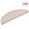 vidaXL Schodov&eacute; rohože 20 ks 56 x 17 x 3 cm b&eacute;žov&eacute;, půlkulat&eacute;