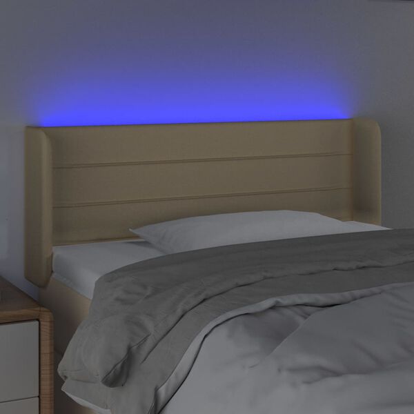 vidaXL Čelo postele s LED kr&eacute;mov&eacute; 93 x 16 x 78/88 cm textil