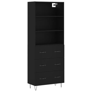 vidaXL Skř&iacute;ň highboard čern&aacute; 69,5 x 34 x 180 cm kompozitn&iacute; dřevo