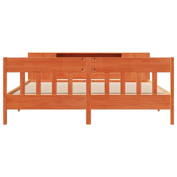 vidaXL Postel s knihovnou bez matrace 180 x 200 cm masivní borovice