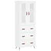 vidaXL Skř&iacute;ň highboard b&iacute;l&aacute; 69,5 x 34 x 180 cm kompozitn&iacute; dřevo
