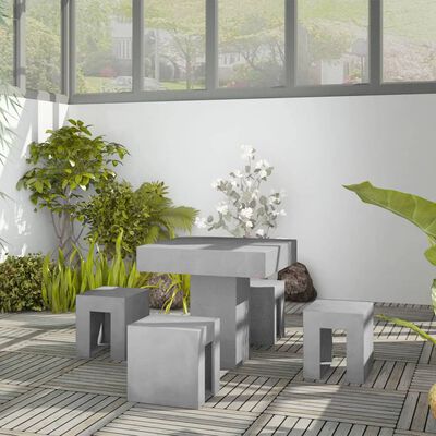 vidaXL 5dílný zahradní jídelní set betonový