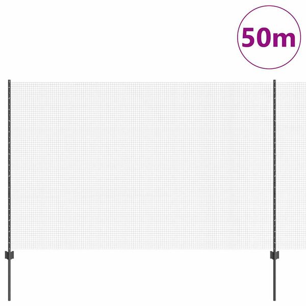 vidaXL Plot s sloupkem &Scaron;ed&aacute; 1,5 x 50 m Ocel a PVC