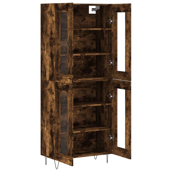 vidaXL Skř&iacute;ň highboard kouřov&yacute; dub 69,5 x 34 x 180 cm kompozitn&iacute; dřevo