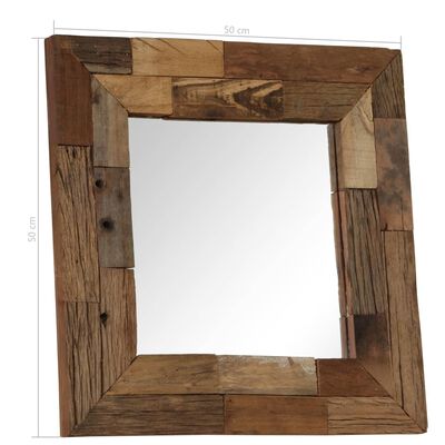 vidaXL Zrcadlo masivní recyklované dřevo 50 x 50 cm